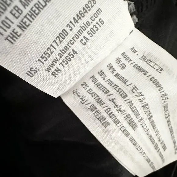 Abercrombie & Fitch Black Coated The Ankle Straight Ultra High Rise Jeans 28/6R - Picture 7 of 13